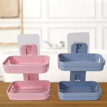 Adhesive Sticker Soap 2 Layer Dish Holder Wall Mounted (Double Layers / 2 pc)