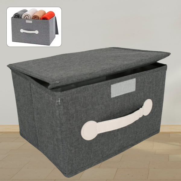 Small Foldable Storage Box With Lid And Handles(28×20×16 Cm / 1 pc)