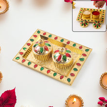 Rakasha Bandhan Special Puja Thali, Kumkum Thali Holder, Pooja Return Gift, Indian Housewarming Gifts, Brother / Bhai / Bhabhi / Sister / Family   for Rakshabandhan, Diwali (Mix Design)