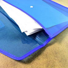 Button closure plastic file