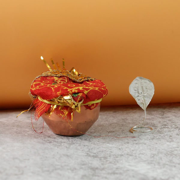 vastu Kalash Pooja Decorative Copper-Style Kalash - (1 set)