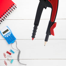 2 Pc Geometry Set – Built-in Pencil Grip & Transparent Plastic Protractor