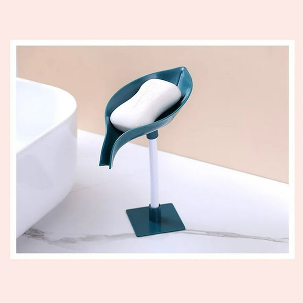Soap Holder Leaf Shape Self Draining Dish Holder with Suction Cup