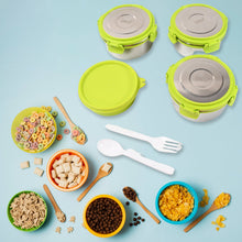 Stainless Steel Tiffin Lunch Box Container / Dabba with 4 Side Clip Lock Lid