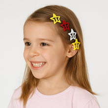 Metal Printed Star Shape Hair Clips (10 Pcs Set)