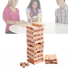 48 Pcs Blocks 4 Dices Wooden Tumbling Stacking Building