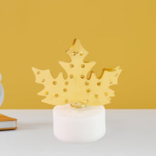 Christmas Decorative LED Gold Metal Leaf Diya Lamp, Diwali (1 Pc)