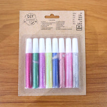 8-piece glitter craft glue pens in assorted colors