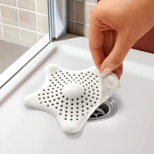 White Silicone Star Shaped Sink Filter Bathroom Hair Catcher Drain Strainers Basin