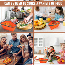 Reusable Expandable Pizza Storage Container with 5 Microwavable Trays