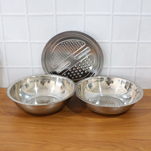 3-in-1 Stainless Steel Mixing, Straining & Grater Bowl Set