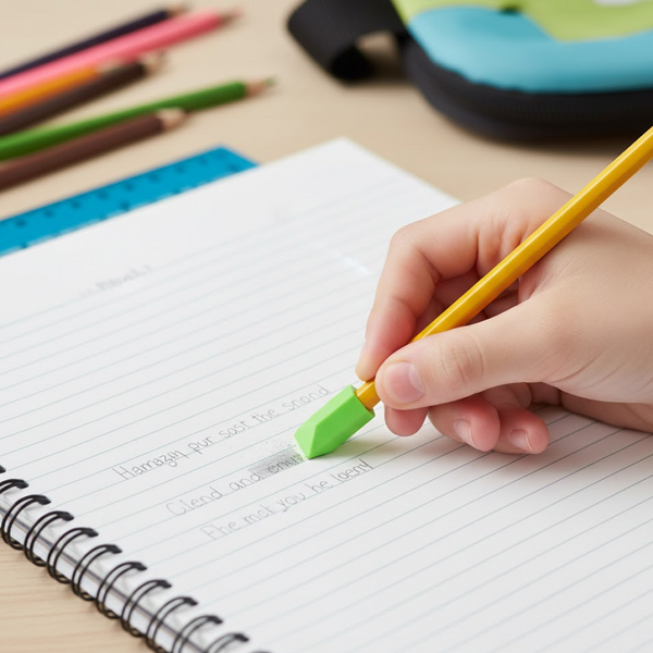 Pencil Top Eraser Rubber Erasers (1 Pc / Mix Colour & Design)