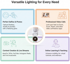 Selfie Flash Ring Light with 3 Level of Brightness (1 Pc)