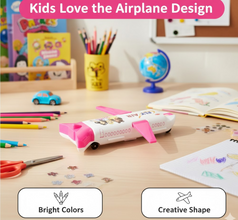 Multi-Functional Airplane-Shaped Compass Box with LED Light and Built-in Sharpener