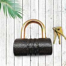 Heavy-Duty Iron Padlock – 82mm Black Spray Lock with Brass Core & 5 Keys, Waterproof & Anti-Theft
