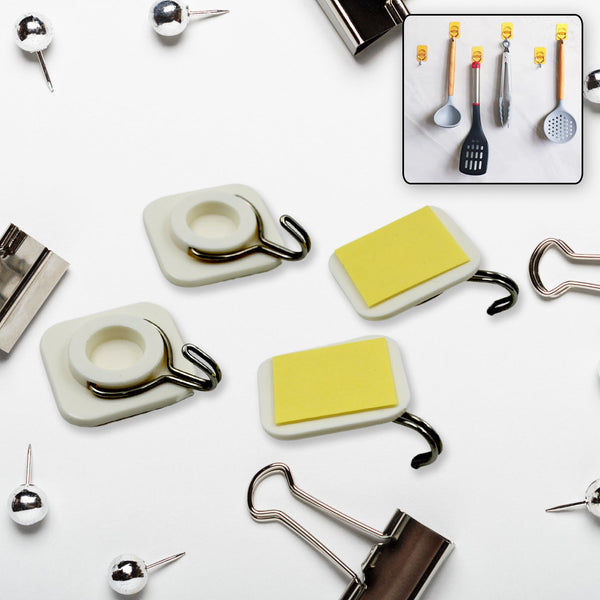 Adhesive hooks for wall Heavy Plastic Hook (4 Pc Set)