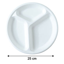 Vegnar 10 Inch 3-Compartment Round Compostable Bagasse Plate (10 Pc)