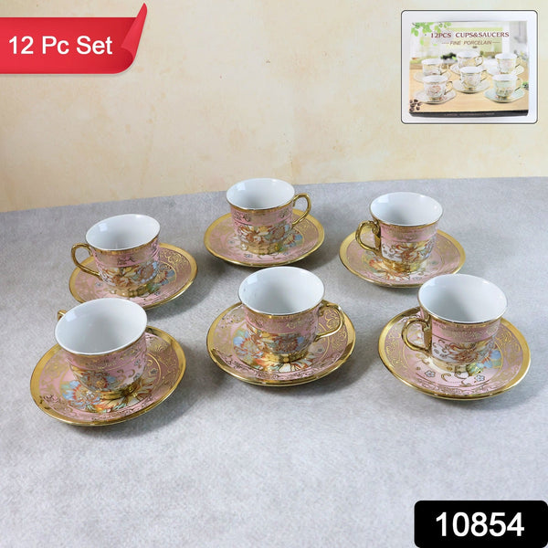 Premium porcelain tea cup set 12 pcs