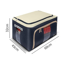 Foldable Steel Frame Clothes Living Storage Organizer Handled Bag 60cm X 43cm X 32cm (Mix Color)