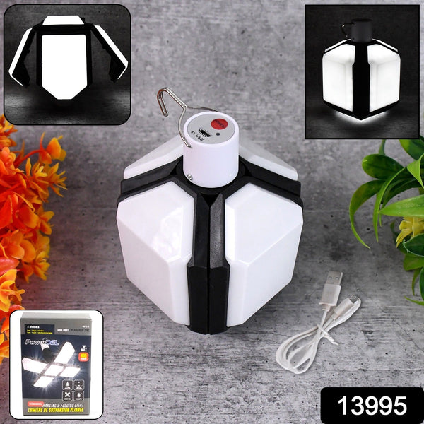 Foldable fan with LED light