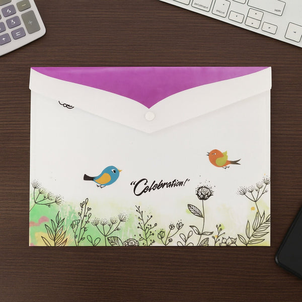 Bird floral printed document folder