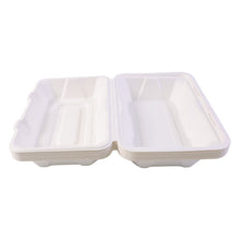Eco-friendly bagasse food box close up