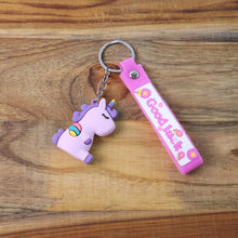 Cute Cartoon Silicone 3D Key Chain with Metal Hook & Strap (Pack of 1)