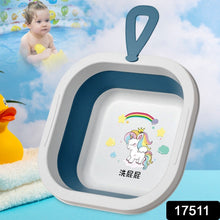Space-Saving Foldable Baby Wash Basin, Lightweight & Easy to Clean 28×28 Cm)
