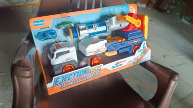 Large Truck Toys Include 2 Racing Cars+4 Ball, Light & Sounds (Battery Not Included)