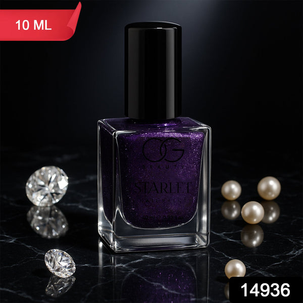 OG Beauty Purple Dazzle Starlet Glitter Nail Paint (10 ML / 1 Pc)