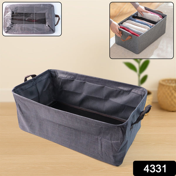 Foldable Cloth Storage Organizer Bag With Handles (Approx 46x27Cm\1Pc)