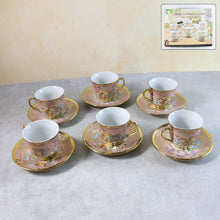 Floral porcelain tea cup and saucer set