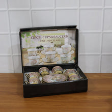 Floral design tea cup saucer set